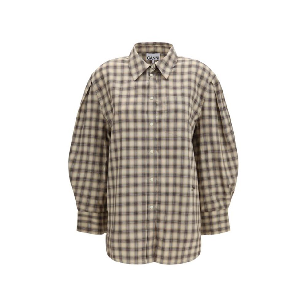 Ganni Women Check Fannel Shirt